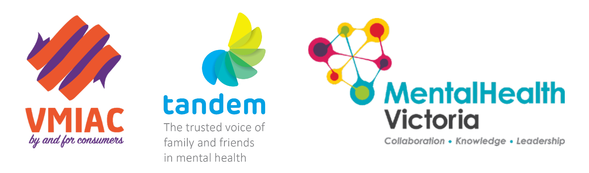 VMIAC, Tandem and Mental Health Victoria logos